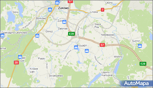 mapa Przyjaźń, Przyjaźń na mapie Targeo