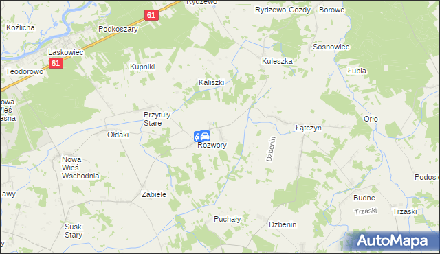 mapa Przytuły Nowe, Przytuły Nowe na mapie Targeo