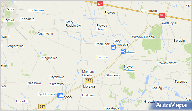 mapa Pścinno, Pścinno na mapie Targeo