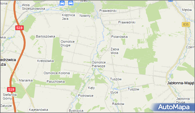 mapa Pszczela Wola, Pszczela Wola na mapie Targeo