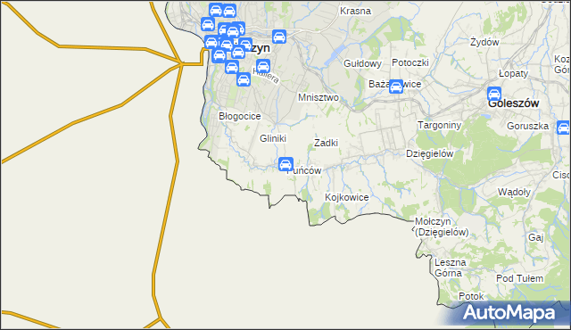 mapa Puńców, Puńców na mapie Targeo