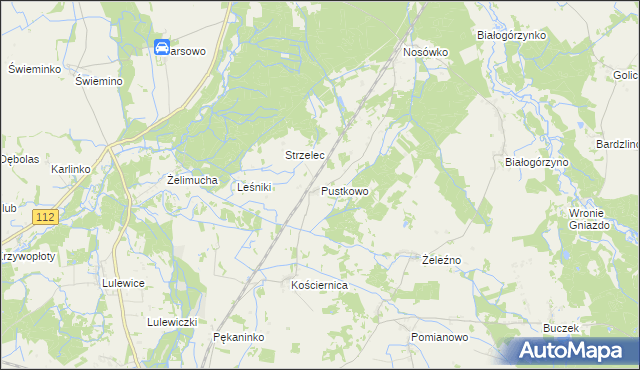 mapa Pustkowo gmina Białogard, Pustkowo gmina Białogard na mapie Targeo