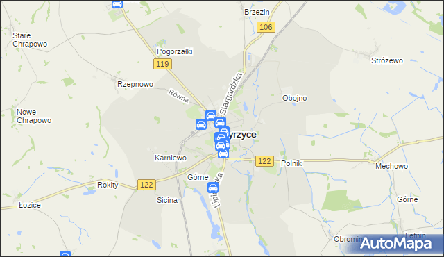 mapa Pyrzyce, Pyrzyce na mapie Targeo