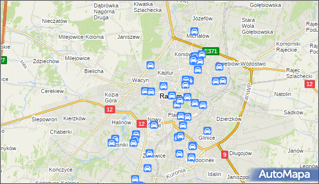 mapa Radomia, Radom na mapie Targeo