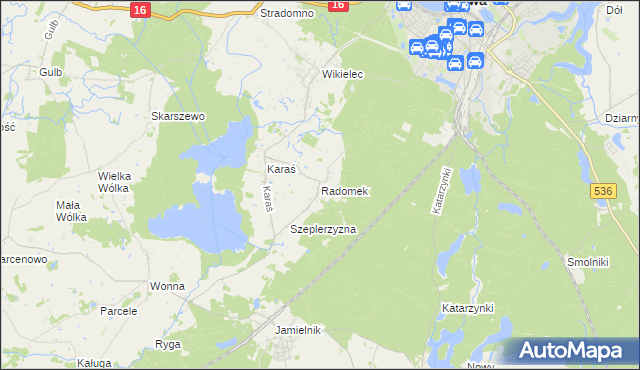 mapa Radomek gmina Iława, Radomek gmina Iława na mapie Targeo