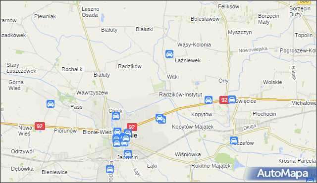 mapa Radzików-Instytut, Radzików-Instytut na mapie Targeo