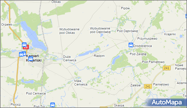 mapa Radzim gmina Kamień Krajeński, Radzim gmina Kamień Krajeński na mapie Targeo