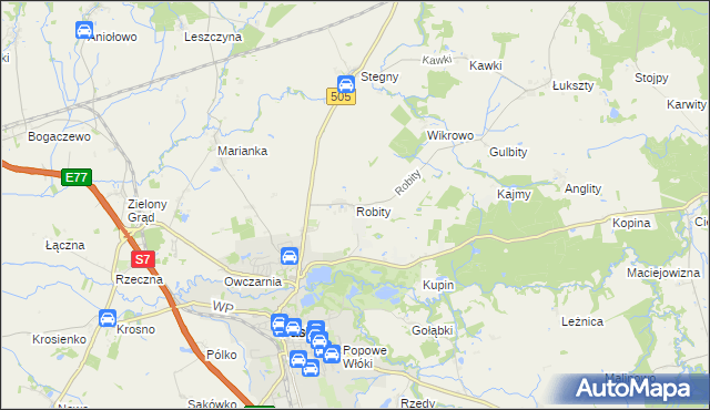 mapa Robity gmina Pasłęk, Robity gmina Pasłęk na mapie Targeo