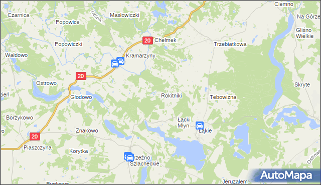mapa Rokitniki, Rokitniki na mapie Targeo