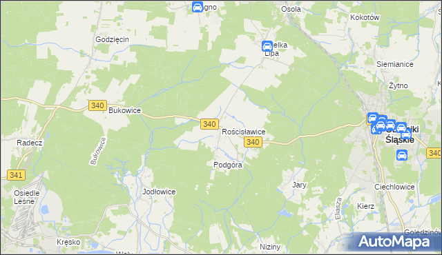 mapa Rościsławice, Rościsławice na mapie Targeo
