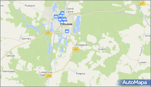mapa Rosławice, Rosławice na mapie Targeo