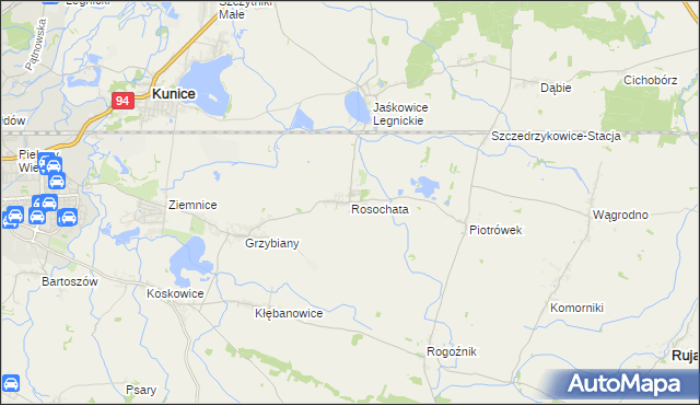 mapa Rosochata, Rosochata na mapie Targeo