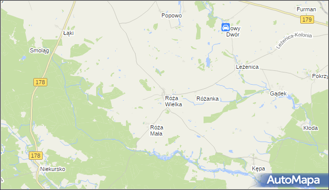 mapa Róża Wielka, Róża Wielka na mapie Targeo