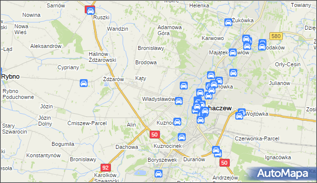 mapa Rozlazłów, Rozlazłów na mapie Targeo
