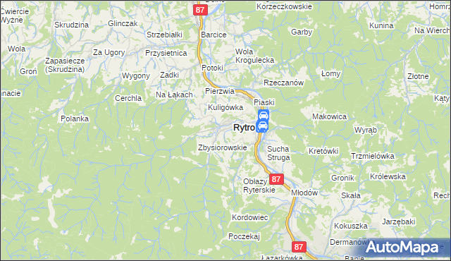 mapa Roztoka Ryterska, Roztoka Ryterska na mapie Targeo