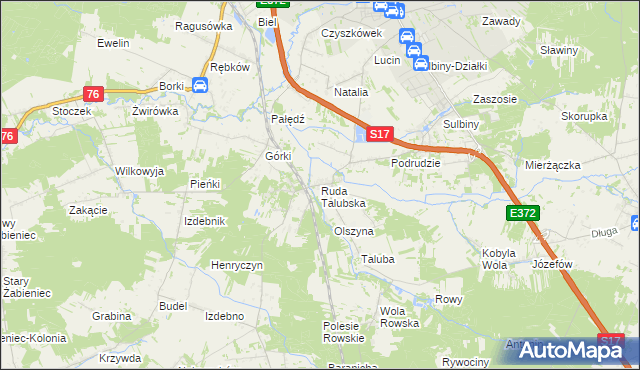 mapa Ruda Talubska, Ruda Talubska na mapie Targeo