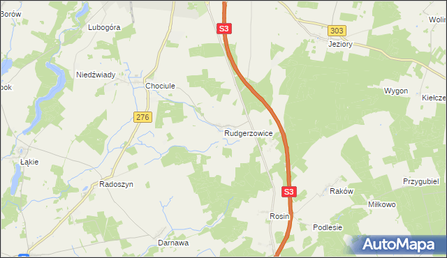 mapa Rudgerzowice, Rudgerzowice na mapie Targeo