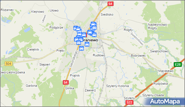 mapa Rudłowo, Rudłowo na mapie Targeo