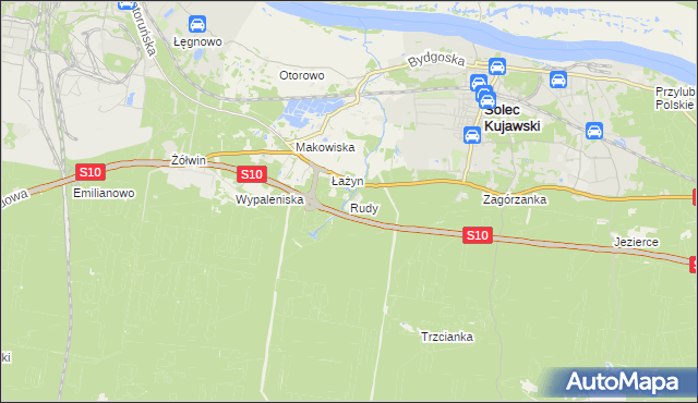mapa Rudy gmina Solec Kujawski, Rudy gmina Solec Kujawski na mapie Targeo