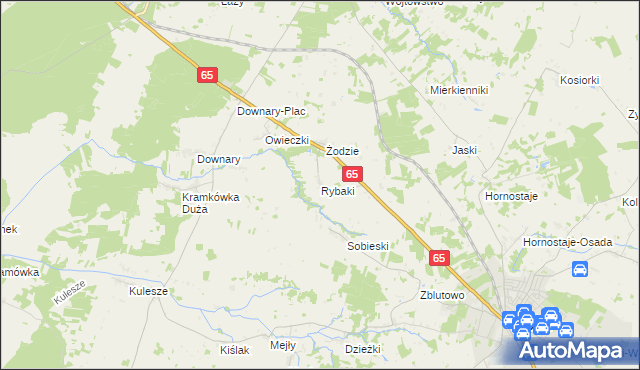 mapa Rybaki gmina Mońki, Rybaki gmina Mońki na mapie Targeo