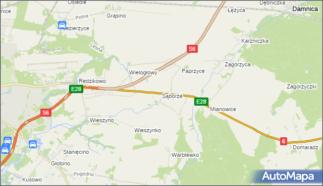 mapa Sąborze, Sąborze na mapie Targeo