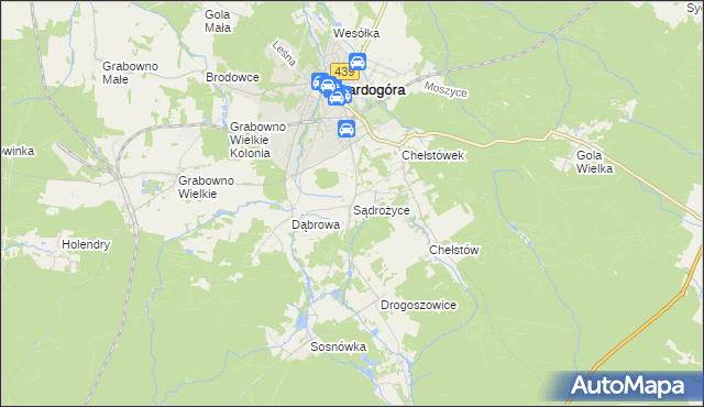 mapa Sądrożyce, Sądrożyce na mapie Targeo