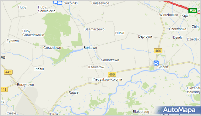 mapa Samarzewo, Samarzewo na mapie Targeo