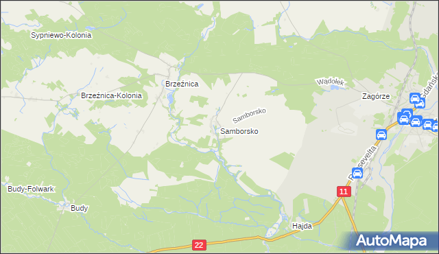 mapa Samborsko, Samborsko na mapie Targeo