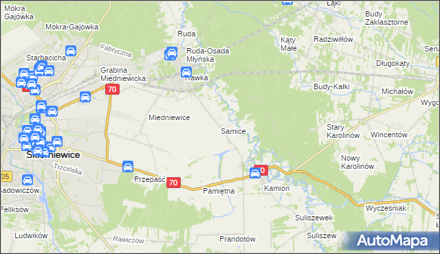 mapa Samice, Samice na mapie Targeo