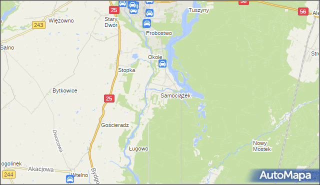 mapa Samociążek, Samociążek na mapie Targeo