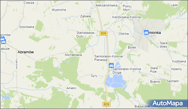 mapa Samoklęski-Kolonia Pierwsza, Samoklęski-Kolonia Pierwsza na mapie Targeo