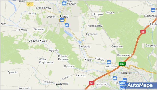 mapa Sangrodz, Sangrodz na mapie Targeo