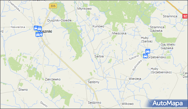 mapa Sarbia gmina Duszniki, Sarbia gmina Duszniki na mapie Targeo