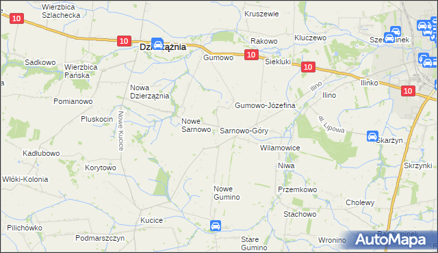 mapa Sarnowo-Góry, Sarnowo-Góry na mapie Targeo