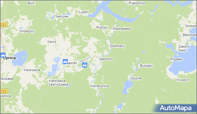 mapa Sątoczno gmina Lipnica, Sątoczno gmina Lipnica na mapie Targeo