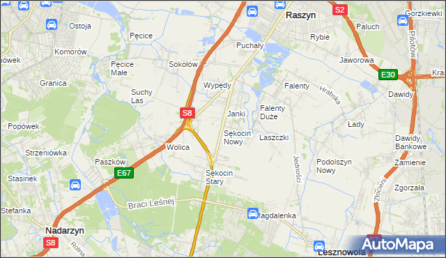 mapa Sękocin Nowy, Sękocin Nowy na mapie Targeo