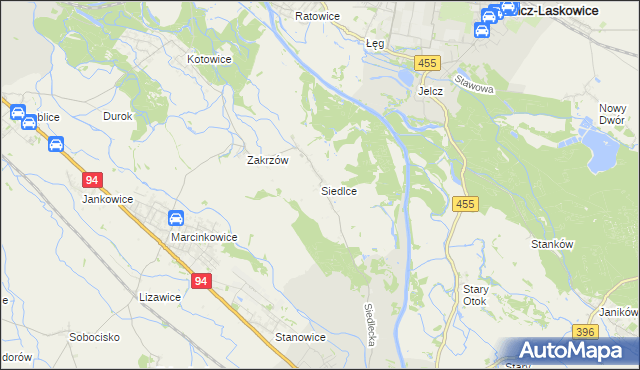 mapa Siedlce gmina Oława, Siedlce gmina Oława na mapie Targeo