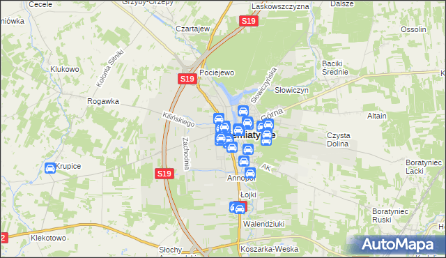 mapa Siemiatycze, Siemiatycze na mapie Targeo