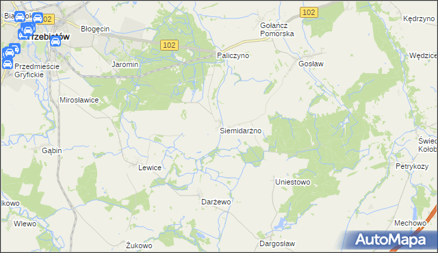 mapa Siemidarżno, Siemidarżno na mapie Targeo