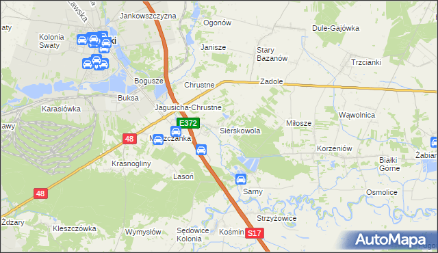 mapa Sierskowola, Sierskowola na mapie Targeo