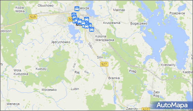 mapa Silin, Silin na mapie Targeo