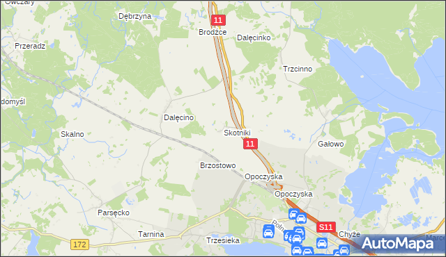 mapa Skotniki gmina Szczecinek, Skotniki gmina Szczecinek na mapie Targeo