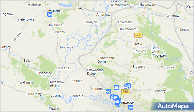 mapa Skowronno Górne, Skowronno Górne na mapie Targeo
