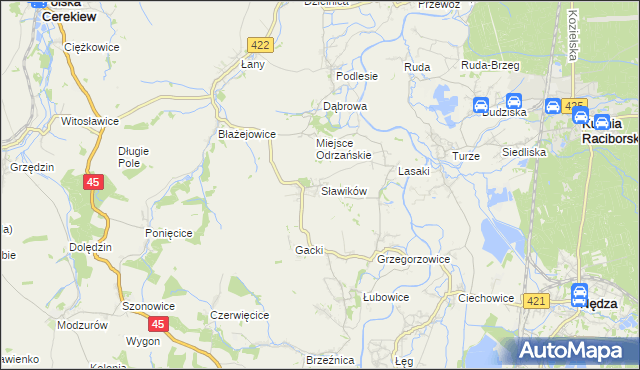 mapa Sławików, Sławików na mapie Targeo