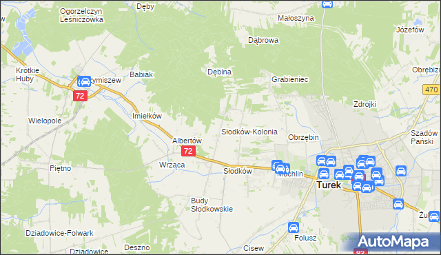 mapa Słodków-Kolonia, Słodków-Kolonia na mapie Targeo