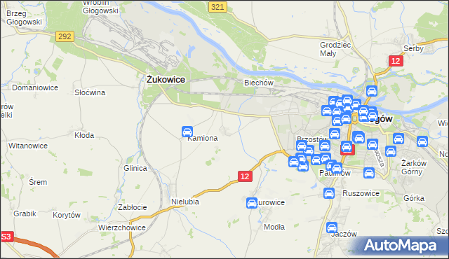 mapa Słone gmina Żukowice, Słone gmina Żukowice na mapie Targeo