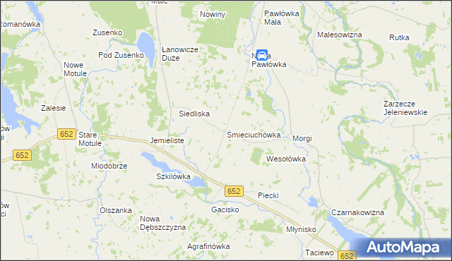 mapa Śmieciuchówka, Śmieciuchówka na mapie Targeo