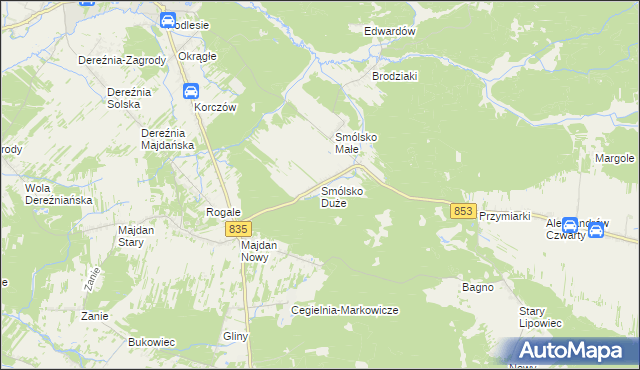 mapa Smólsko Duże, Smólsko Duże na mapie Targeo