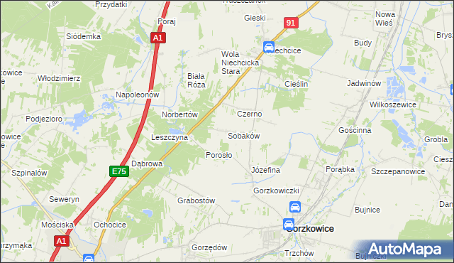 mapa Sobaków, Sobaków na mapie Targeo