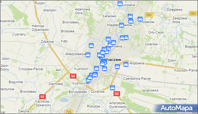 mapa Sochaczew, Sochaczew na mapie Targeo